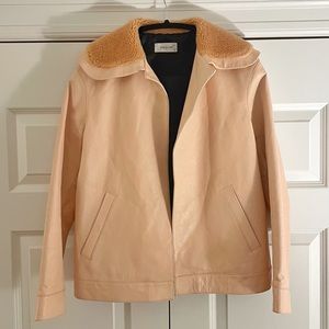 Coach Pink Leather Shearling Jacket